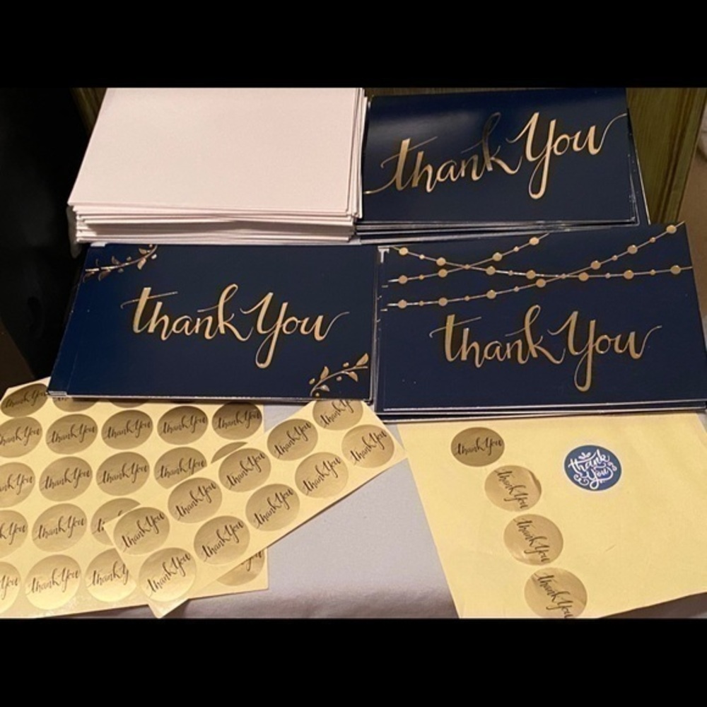 Thank you card set of 15 4x6 cards/stickers/envelopes
